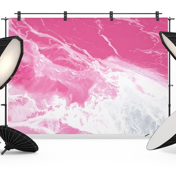 Pink Sea Photography Backdrop 7x5FT, Modern Abstract Pink White Marble Water Ripples Photo Backdrops, Background for Photography Studio Photo Studio Background, Back Drop for Photoshoot