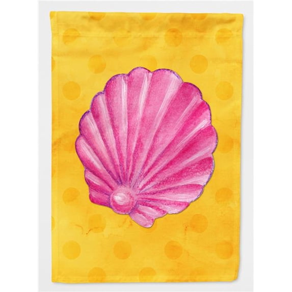 Pink Sea Shell Yellow Polkadot Flag Canvas - House Size