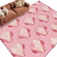 thumbnail image 1 of Pink Seashell Area&nbsp;Rug 6x9ft Nautical Non-Slip&nbsp;Washable Square&nbsp;Rugs Soft Felt Indoor Floor Mat for Bedroom Kitchen Living Room Bathroom, 1 of 9