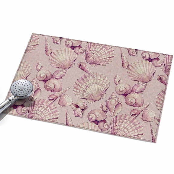 Pink Seashells 2x3ft Non Slip Area Rug Summer Coastal Coral Dreamy Marine Life Washable Soft Area Rugs for Living Room, Indoor Circle Carpet for Bedroom Dining Room Kitchen