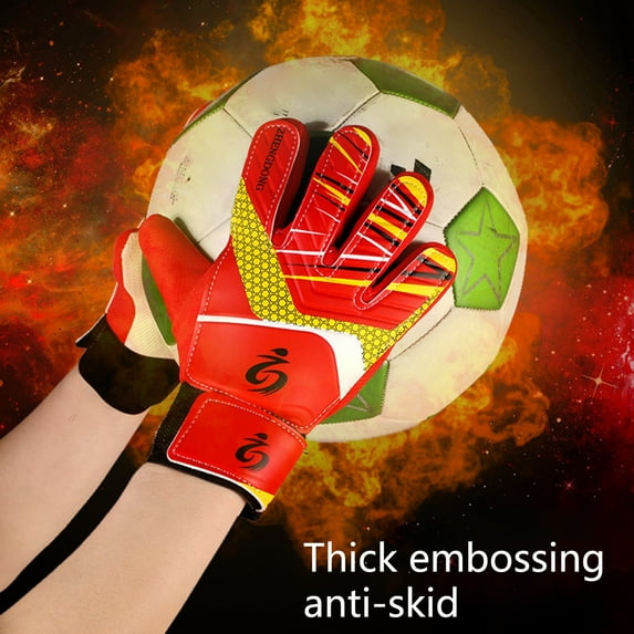 Pink Season 1 Pair Goalie Gloves Non-slip Sweat Absorption High Elasticity Children Soccer Goalkeeper Gloves Sports Protective Gear