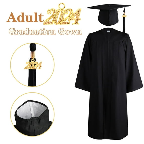 Pink Season 1 Set Graduation Uniform with Tassel Zipper Closure Long Sleeve Loose Cardigan Dress-up Solid Black 2023 College Graduation Gown Hat Set Unisex Clothing