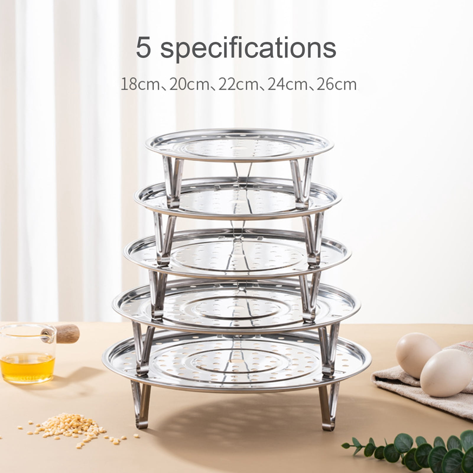 Seasow Rack Pink Season 1Pc Stainless Steel Steamer Rack with Removable Stand ...