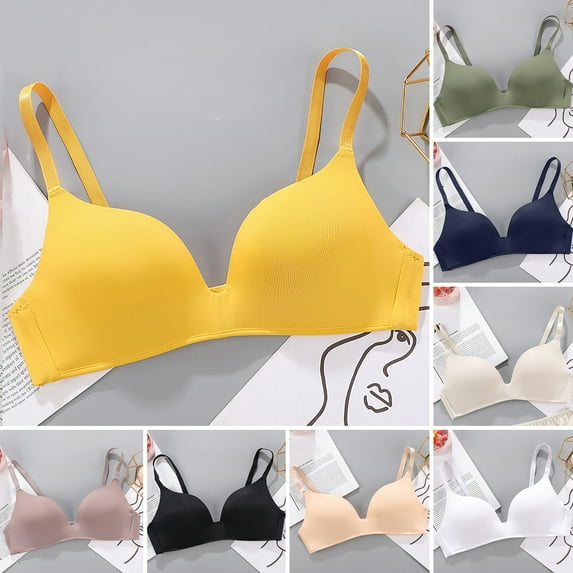Pink Season 3/4 Cup Pads Wire Free Adjustable Shoulder Straps Lady Bra Seamless Push Up Thin Underwear