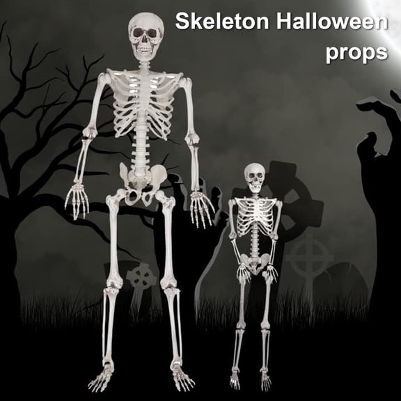 Pink Season 36" Bone Halloween Decor Halloween Skeleton Decoration Realistic Plastic Human Bone Figurine with Posable Joints for Haunted House Indoor/outdoor Decor