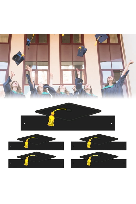 5 Pcs Paper Doctor Hats Unisex 3D Disposable Adjustable Size Graduation Party Photo Prop Graduation Ceremony Bachelor Headband Master Academic Cap