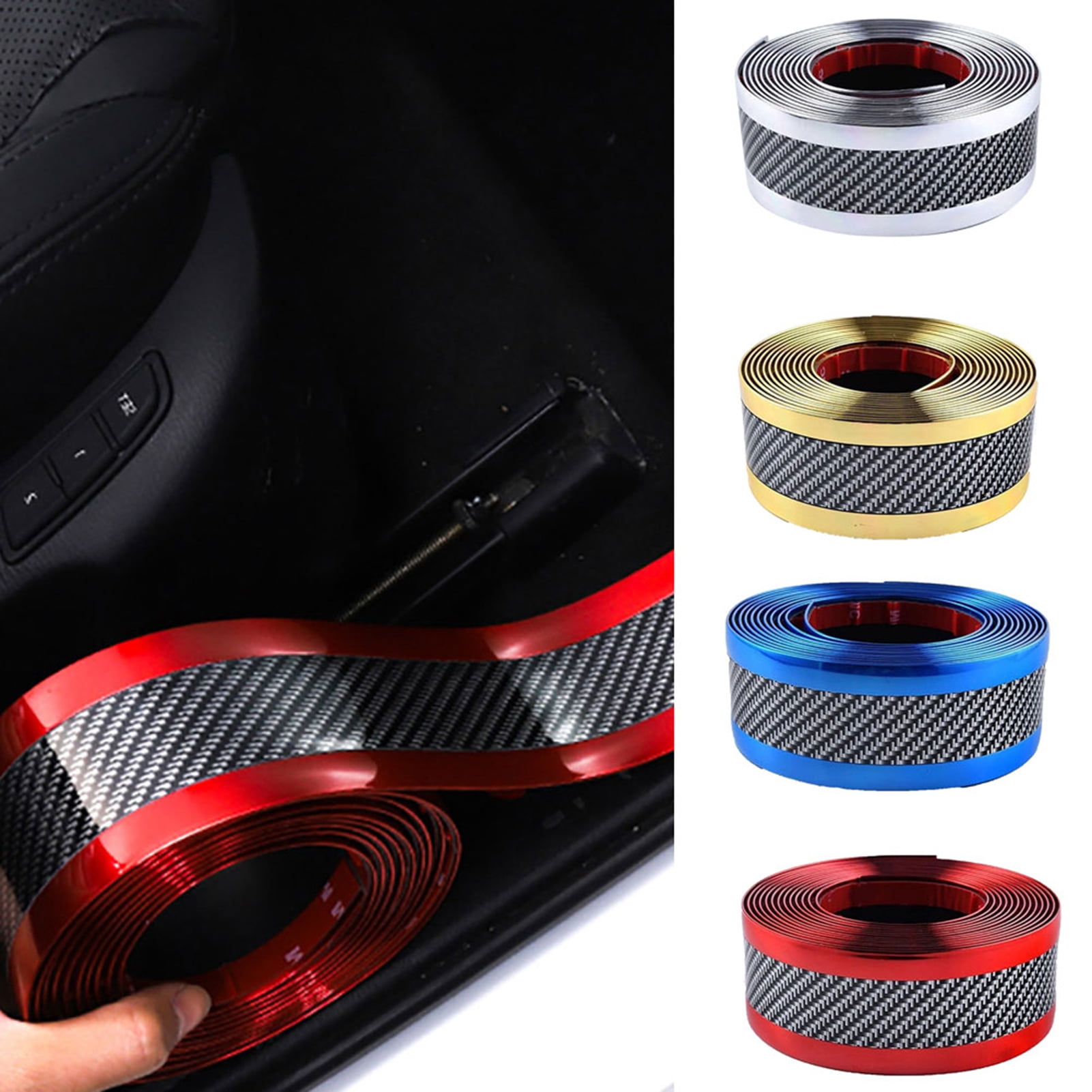 Pink Season Car Trim Sticker Anti Scratch Anti-collision Carbon Fiber ...