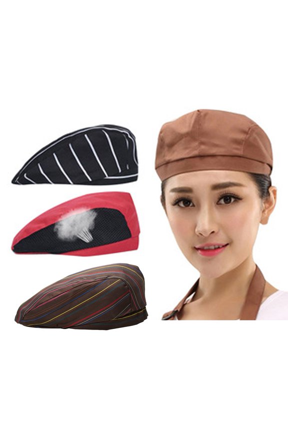 Chef Advanced Hat Unisex Plaid Print Chilli Pattern Breathable Cooking Hotel Kitchen Work Wear Waiter Hat Headwear