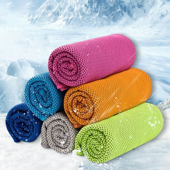 Pink Season Cooling Towel Quick Dry High Density Strong Evaporation Sweat Absorption Polyester Sports Cold Feeling Towel Fitness Use