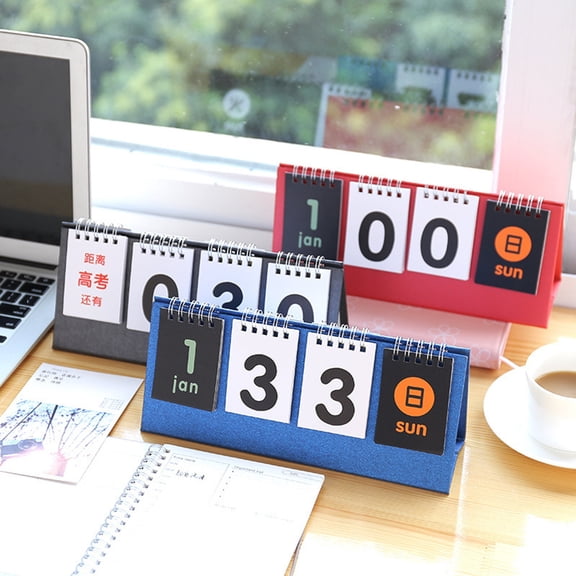 Pink Season Countdown Calendar Clear Printing Double Coil Triangle Base Modern Style Exam Remindering Desk Calendar Decoration Daily Use