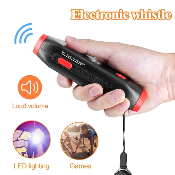 Pink Season Electronic Whistle Crisp Sound High Decibel Compact Size Lanyard Design with LED Light Battery-operated Camping Electronic Whistle Outdoor Emergency Tool Camping Supplies