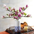 thumbnail image 1 of Pink Season Faux Flower Realistic Looking Maintenance Free Not Withered No Need to Water Decorative Wedding Decoration Vibrantly Colored Simulation Magnolia Flower Home Bouquet Party Supplies, 1 of 8