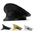 thumbnail image 1 of Pink Season Performance Sequin Hat Unisex Lightweight Party Cosplay Sergeant Cap Festival Photo Prop Women Men Captain Birthday Sailor Hat, 1 of 2