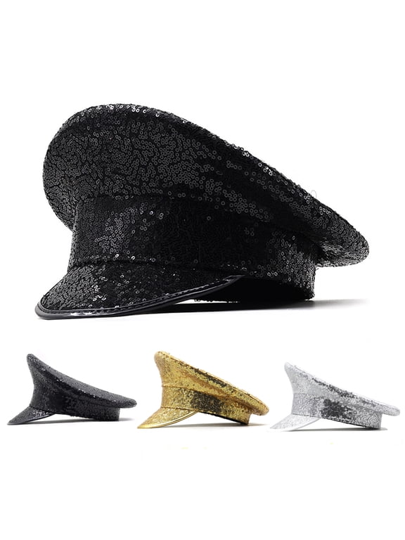 Performance Sequin Hat Unisex Lightweight Party Cosplay Sergeant Cap Festival Photo Prop Women Men Captain Birthday Sailor Hat