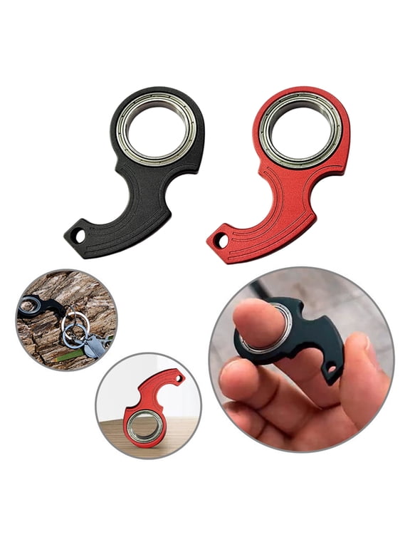 Portable Keychain Fidget Spinner Heavy Duty Metal Stress Relief Pocket Size Key Ring Kids Adults Index Finger Exercising Spinning Toy Gift