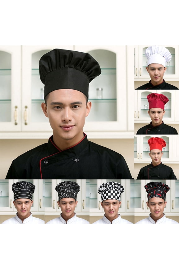 Professional Stretchy Adjustable Men Cap Kitchen Cook Baker Catering Chef Hat
