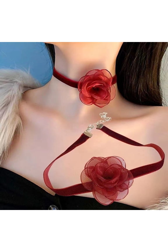 Ribbon Choker Adjustable Lobster Clasp Design with Extension Chain Solid Color Easy-wearing Women Elegant Ultra Long Ribbon Choker Necklace for Women