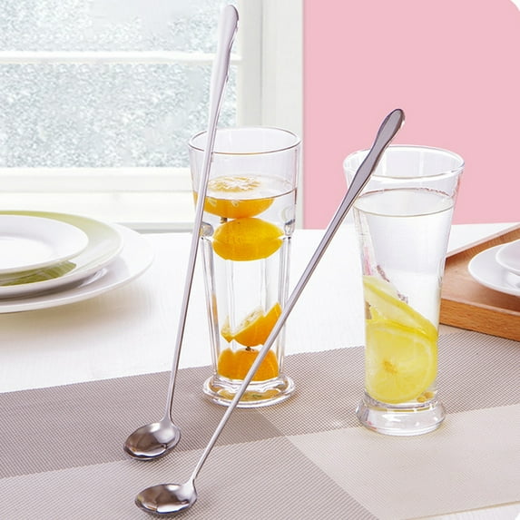 Pink Season Stirring Spoon Long Handle Food Grade Comfortable Grip Polished Flatware Stainless Steel Ice Cream Dessert Scoop Kitchen Supplies