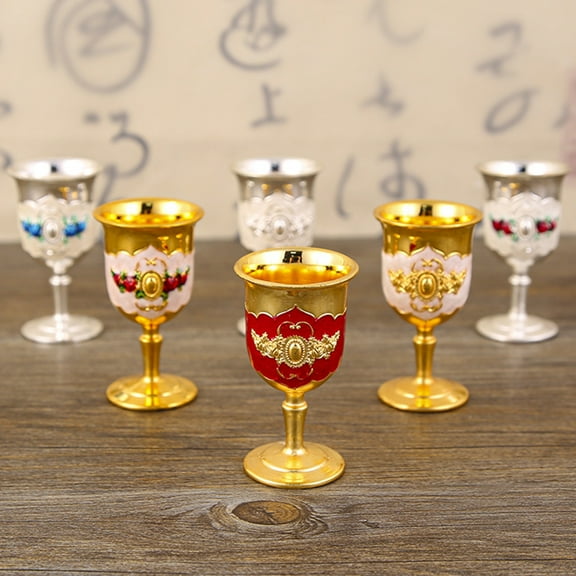 Pink Season Wine Glass Fashion Unique Shape Anti-broken Drinkware Zinc Alloy Vintage European Style Spirit Whiskey Drinking Goblet Home Supplies