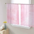 thumbnail image 1 of Pink Semi Sheer Curtains 45 Inch Length 2 Panels Set, Retro Oil Painting Modern Abstract Art Aesthetics Sheer Kitchen Curtain Privacy Voile Window Curtain for Living Room Bedroom Rod Pocket Drapes, 1 of 7