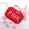 thumbnail image 1 of Pink Sequin Cosmetic Makeup Bag, 1 of 7