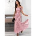 thumbnail image 1 of Pink Sequin Off-Shoulder Mermaid Evening Gown For Formal Party Prom, 1 of 6