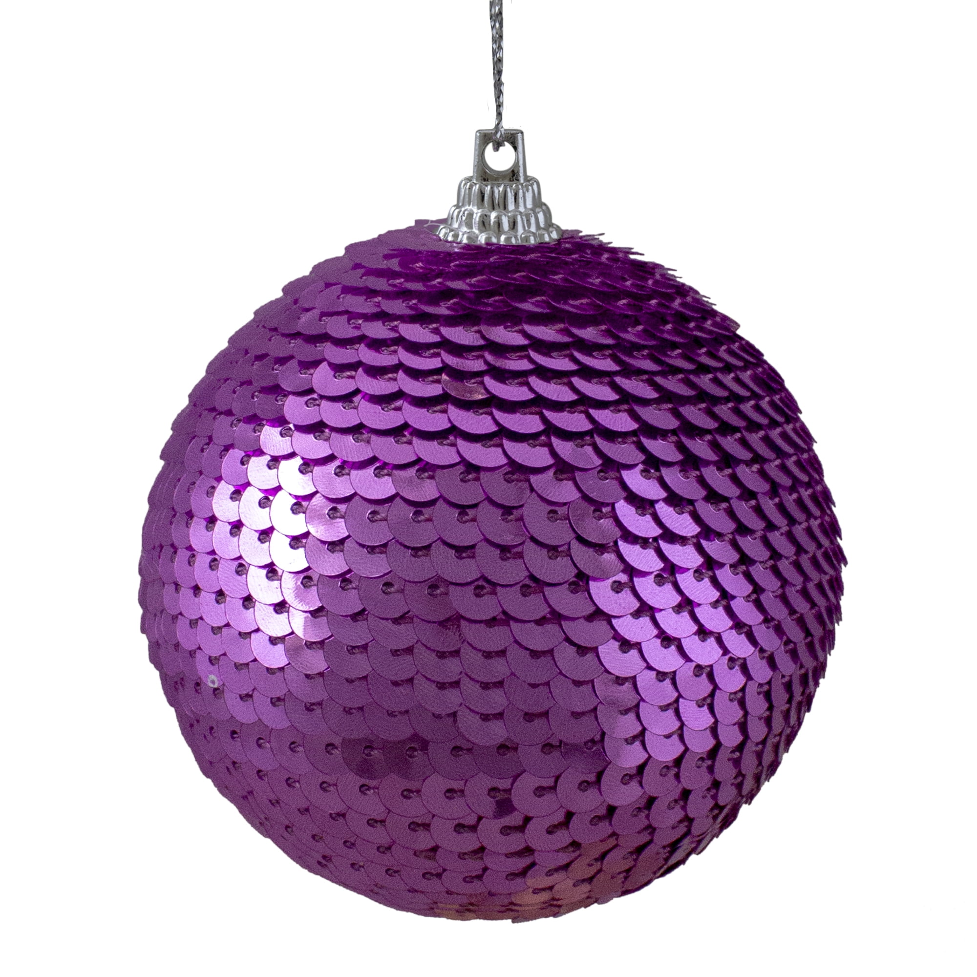 Pink Sequin Shatterproof Ball Christmas Ornament 3.14" (80mm)