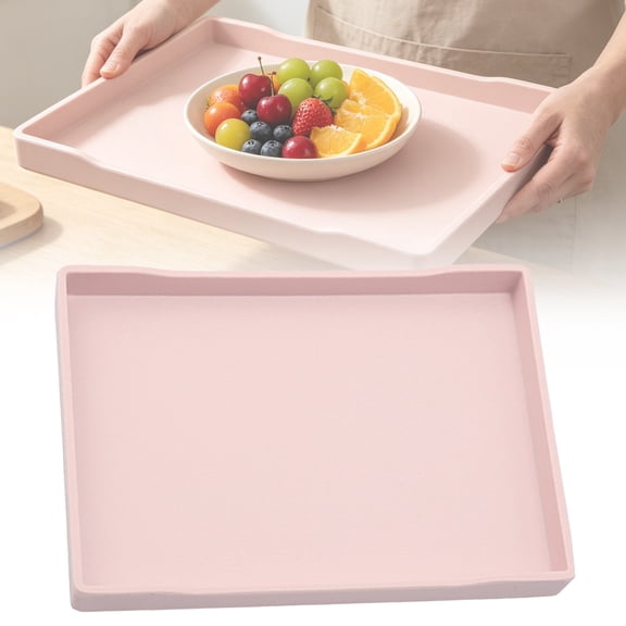 Pink Serving Tray for Serving Accessory, Spa, Coffee, Drinks, Wine, Tea, Bar, Party, Seasoning, Perfume and Display Use (Small,9.6×7.1×0.82 in)