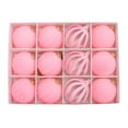 thumbnail image 1 of 12 Pcs Christmas Ornaments Set Flocked Velvet Xmas Balls Assorted Shatterproof Hanging Balls Decorations for Holiday Tree Wedding Party Decor, 1 of 5