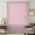 thumbnail image 1 of Pink Sheer Curtains 63 Inches Long, Grid Checkered Plaid Gingham Lattice Trellis Light Filering Curtains, Breathable Simi Curtain Privacy Drapes for Living Room Bedroom Lightweight Window Treatment, 1 of 9