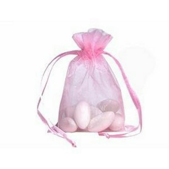 Pink Sheer Organza Bags With Satin Drawstrings - 3 3/4in. x 4 5/8in. - 20 Pack