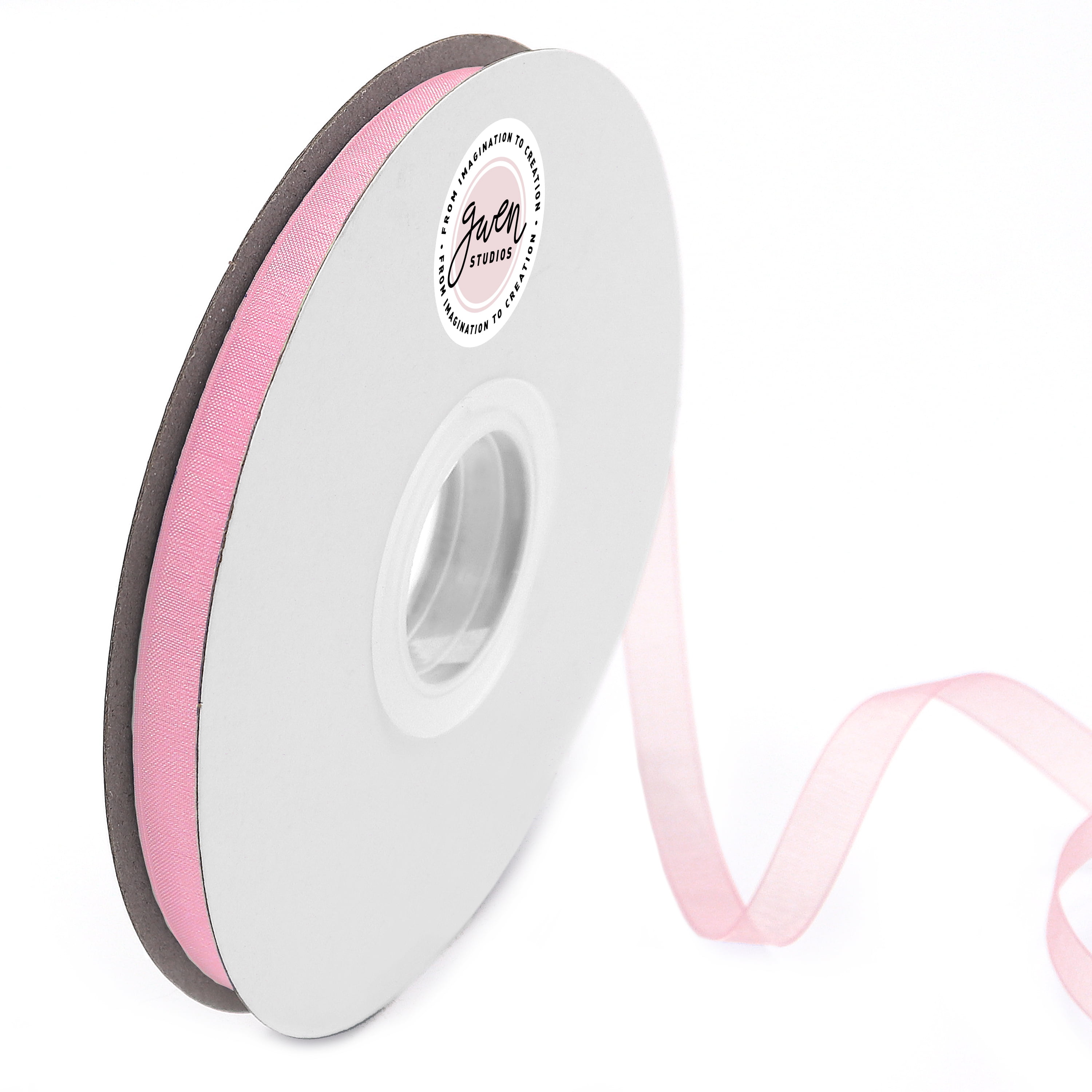 Pink Sheer Organza Ribbon for Crafts and Gift Wrap, 3/8" x 100 Yards by Gwen Studios