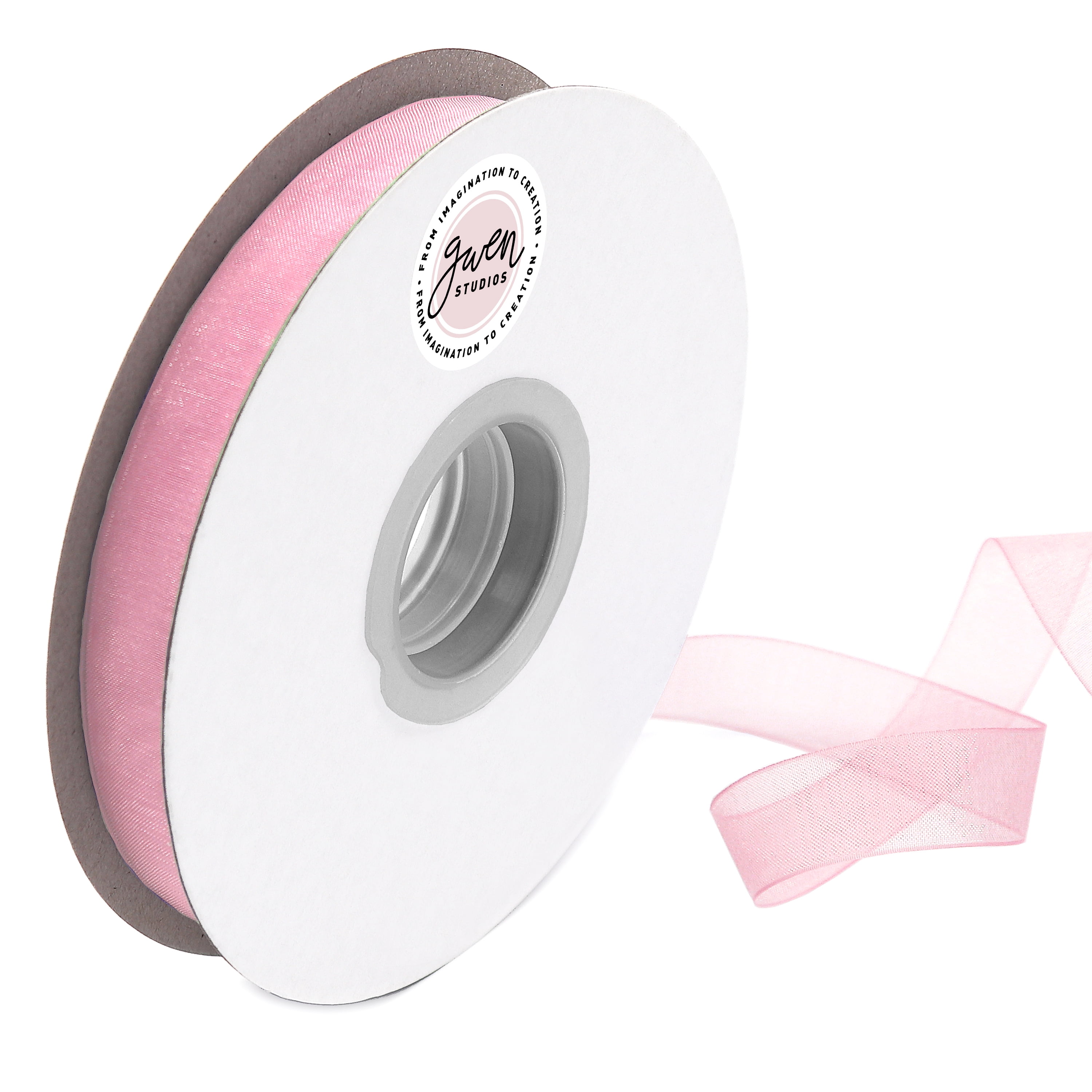 Light Pink Sheer Organza Wired Ribbon, 1-1/2x25 Yards