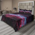 thumbnail image 1 of Ambesonne Nebula Fitted & Top Sheet Set with Shams, Outer Space Stars Galaxy, Magenta and Black, 1 of 5