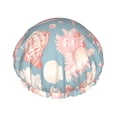 thumbnail image 1 of Pink Shell Conch Shower Cap, Reusable Bath Hair Hat for all Hair Lengths Hair Cover with Elastic Band Double Waterproof Layers Bathing Hat, 1 of 5