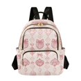 thumbnail image 1 of Pink Shells Gems Bows Quilted Backpack Fashion Daypack Commuter Bag for Women 8.5 L, 1 of 7