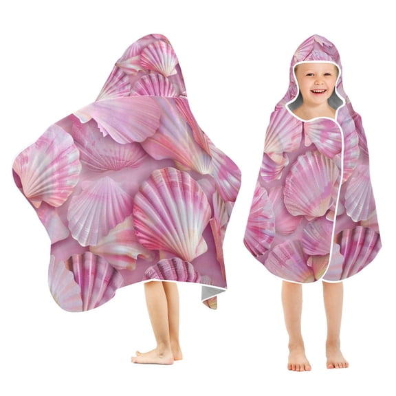 Pink Shells Kid Bath Towels Bath Beach Towel Super Soft and Absorbent for Kid Girl Boy Babie Toddler Infant
