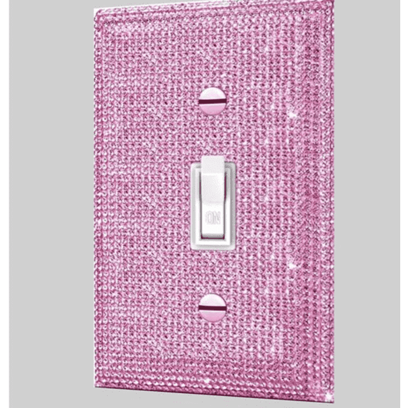 Pink Shiny Rhinestones Cover,Wall Switch Cover,Wall Plate Cover Decorative,Bling Switch Cover,Socket Outlet Cover