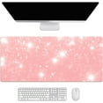 thumbnail image 1 of Pink Shiny Rose Gold Desk Mat, Desk Accessory, Cute Workspace, Trendy Workspace, Trendy, 35.4x15.7in Large Gaming Mouse Pad, Cute Desk Topper, Pretty Desk Pad, 1 of 5