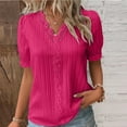 thumbnail image 1 of Pink Shirts for Plus Size Women, Plus Size Woman Shirts, Short Sleeve Plus Size Womens T Shirts, M Plus Size Women'S Tops, Solid Fitted Graphic Tees for Women, Fashion Plus Size Blouses, 1 of 4
