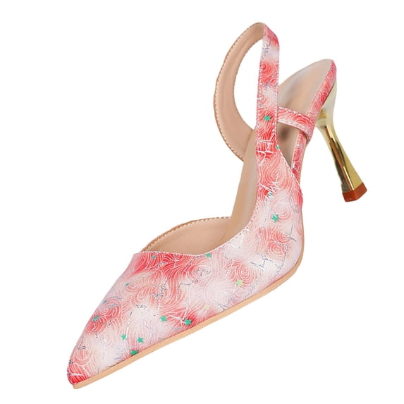 Pink Shoes For Women Closed Toe Slingback Pumps Low Cut Single Strap Slim Heel Footwear For Daily Casual Outdoor Walking And Everyday Wear Size 40