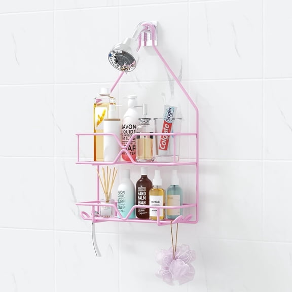 Pink Shower Caddy Over Shower Head, Pink Bathroom Accessories, Gift for Girlfriend, Wife, Little Girl