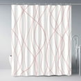 thumbnail image 1 of Pink Shower Curtain for Bathroom with Hooks,Shower Curtain Set Stripe Bath Curtains Decorative White Shower Curtains Weighted Hem Water Repellent Washable, 72x72, 1 of 5