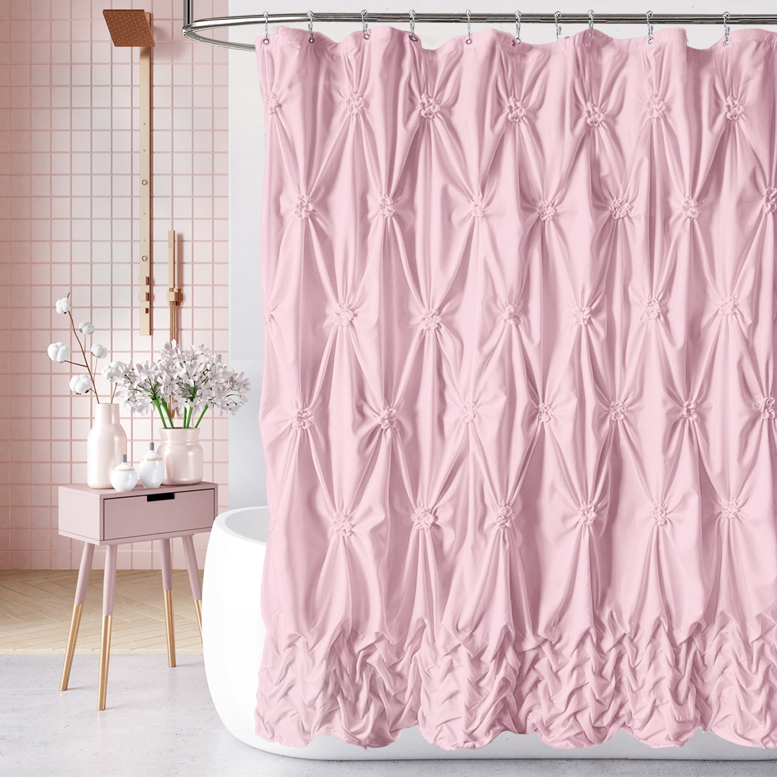 Terrazzo Shower Curnt n | top Pink Shower Curnt n | Boho Shower Curnt n | Modern Bathroom Decor