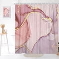 thumbnail image 1 of Pink Shower Curtain, Modern Abstract Pink Mixed Gold Ink Art Marble Texture Bathroom Curtain Bathtub Home Decor Waterproof Fabric Machine Washable with Hooks,72" Wx84 L, 1 of 2