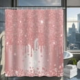 thumbnail image 1 of Pink Shower Curtain Sparkle Shimmer Bathroom Decor Shiny Bath Curtain, (No Glitter), Waterproof Cloth Fabric with Hooks-72"W x 72"L (Pack of 1), 1 of 7