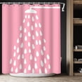 thumbnail image 1 of Pink Shower Curtain Water Drop Shower Curtain White Shower Head Bathroom Decoration Fun Shower Curtains Waterproof Polyester with Hooks 72x72 Inch, 1 of 6
