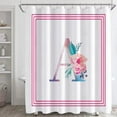 thumbnail image 1 of Pink Shower Curtain,White Fabric Shower Curtains for Bathroom,Watercolor Floral Art A Word Bath Curtain Sets with 12 Hooks 72x72in,Waterproof Fabric, 1 of 5
