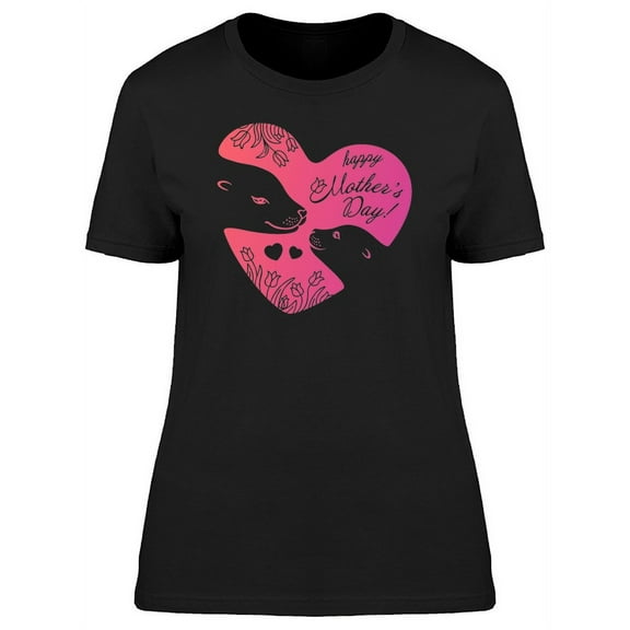 Pink Silhouette And Mothers Day T-Shirt Women -Image by Shutterstock, Female x-Large