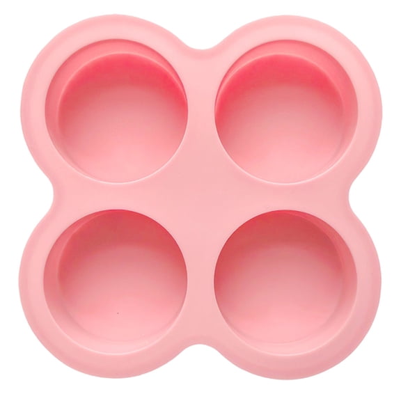 Pink Silicone 4-Cavity Round Column Cake Mold, 13.6x13.6cm, Non-Stick for Sweet Baking (1pc)
